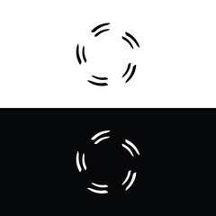 Black and white circle vector logo design