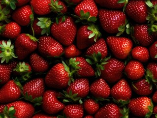 Strawberries background as seamless tile (generative AI)