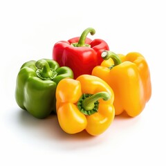 Peppers isolated on white background (generative AI)