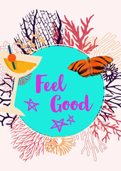Feel good badge with ornaments