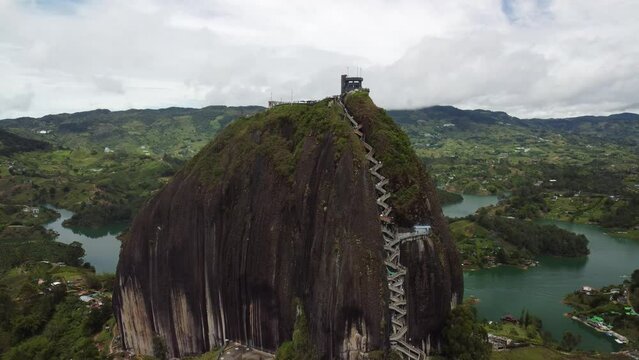 Guatape, Colombia and its famous mountain, El Penon!