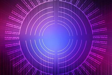 2d illustration Abstract futuristic electronic circuit technology background