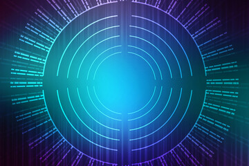 2d illustration Abstract futuristic electronic circuit technology background