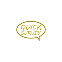 Quick survey Simple speech bubble icon isolated on white background