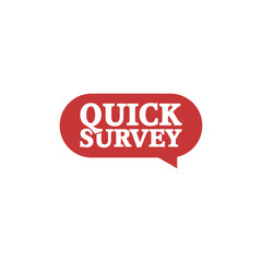 Quick survey Simple speech bubble icon isolated on white background