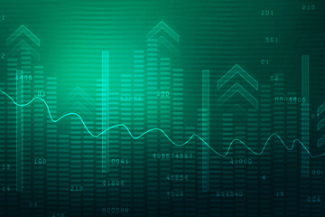 2d rendering Stock market online business concept. business Graph 
