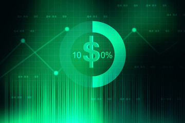 2d illustration Stock market online business concept