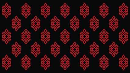 seamless pattern with red hearts  vector illustration. Vintage background