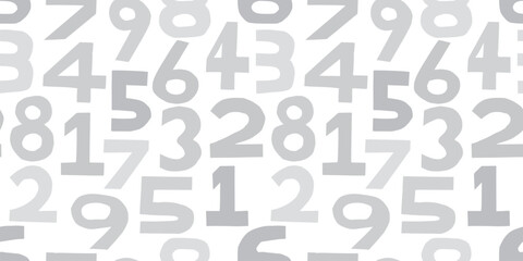 Numbers illustration background. Seamless pattern.Vector. 数字のイラストパターン