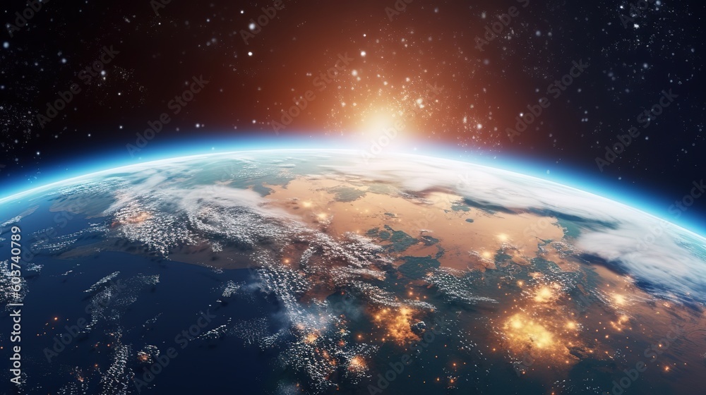 Aufkleber planet earth, part of the solar system.generative ai