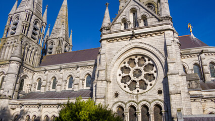 The Irish Christian Cathedral of the Anglican Church in Cork. Cathedral of the 19th century in the Neo-Gothic style. Cathedral Church of St Fin Barre, Cork - Iconic Buildings.