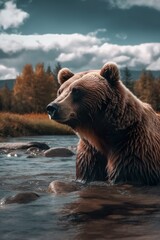 Bear Design in the Nature created with Generative Ai Technology, Ki, Generative Ai, Generative