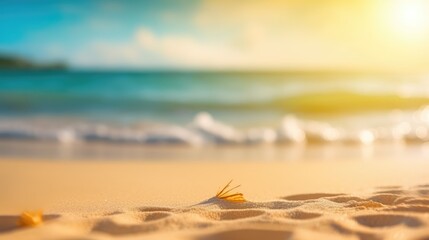 Naklejka na ściany i meble Perfect tropical beach landscape. Vacation holidays background. Generative AI