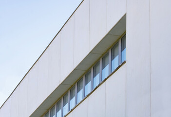 Abstract architecture. Close up of windows on the facade of a hospital.