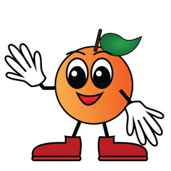 Fruit character vector illustration.