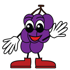 Fruit character vector illustration.