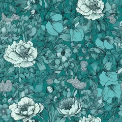 Foto auf Acrylglas seamless floral pattern © TA