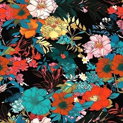Foto op Canvas seamless floral pattern © TA