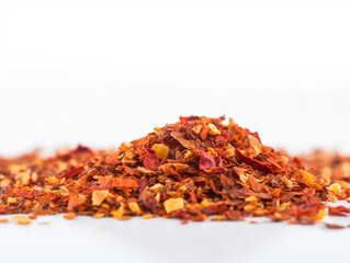red paprika powder on a white isolated background 