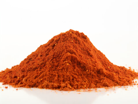 red paprika powder on a white isolated background 