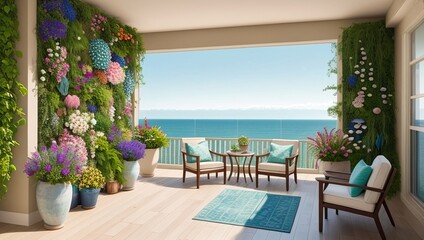 Fototapeta premium Terrace, generative AI