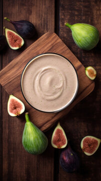 Fresh Zucchini and Fig Smoothie on a Rustic Table