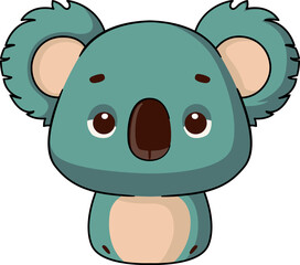 Cute Green Koala Bear with out line