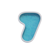 Swimming Pool 3D Alphabet or PNG Letters