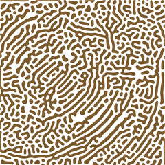 Monochrome reaction diffusion Organic spiral circular shapes abstract turing pattern background