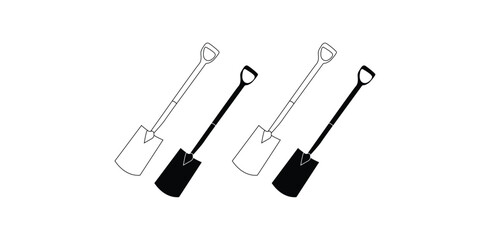 clip isolated on white.Tools icon set, outline style.Construction tool icon collection - vector illustration.