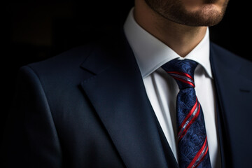 strict men suit with a tie of an office worker generative ai
