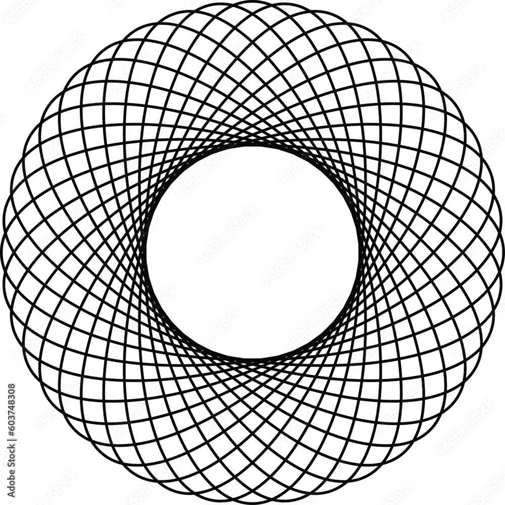 Poster abstract geometric 3d circle pattern art.