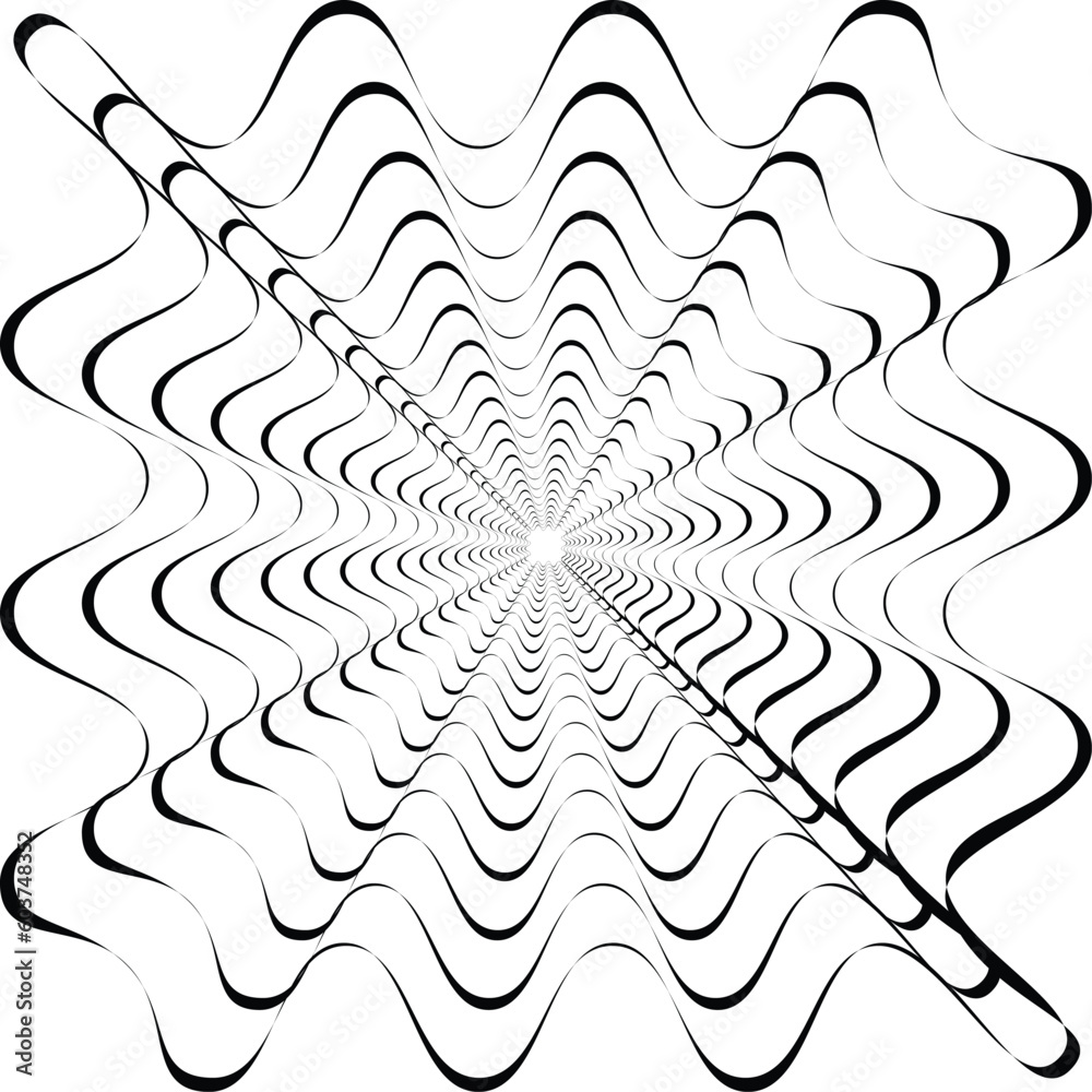 Poster abstract seamless repeating rectangle wave pattern art.