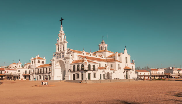 Sanctuary of Our Lady of Roc&iacute;o in a  pilgrimage place in Almonte Andalusia