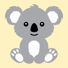 Obraz na płótnie Canvas cute adorable baby koala cartoon character sticker