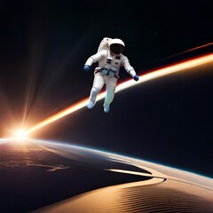 astronaut at space