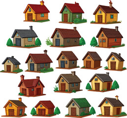 Breathtaking fantasy dwarf house village art vector