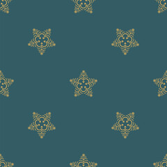 Vector floral stars seamless pattern.