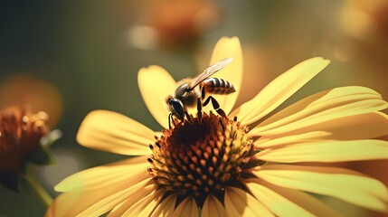 Generative AI. Bee on a flower
