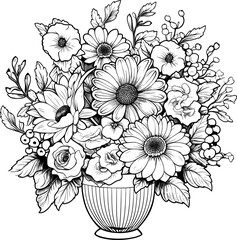 Flower In Vase Vector Art