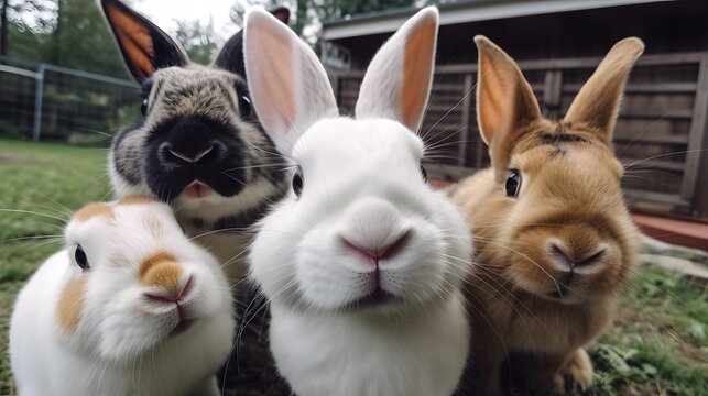 Generative AI. Selfie bunnies