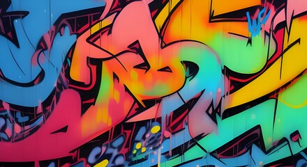 colorful graffiti on the wall - generative ai
