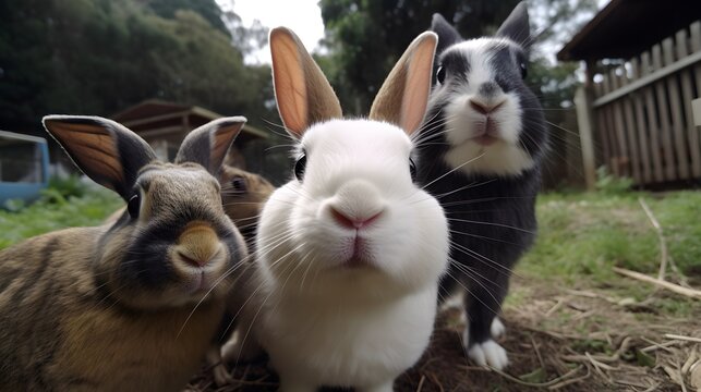 Generative AI. Selfie bunnies