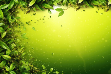 Green Tea Banner for Social Media. Photorealistic