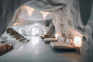 Luxury house inside a salt mine