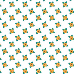 PATTERNS OF YELLOW FLOWERS WITH GREEN LEAVES IN VECTOR