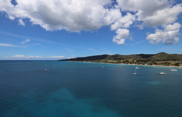 Blue sky and turquoise sea at St Croix USVI