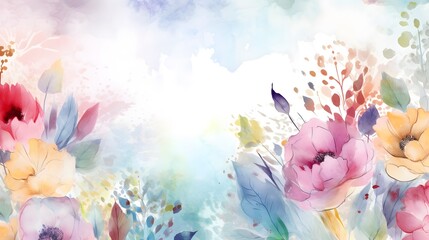 Fototapeta na wymiar Generative AI. Watercolor flowers 