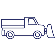snow plow truck line icon