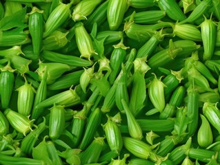 Fototapeta premium Okra background as seamless tile (generative AI)